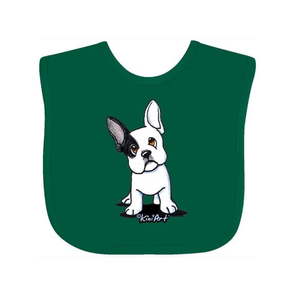 Inktastic B/W Frenchie (Darks) Boys or Girls Baby Bib