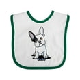 thumbnail image 1 of Inktastic B/W Frenchie (Darks) Boys or Girls Baby Bib, 1 of 4