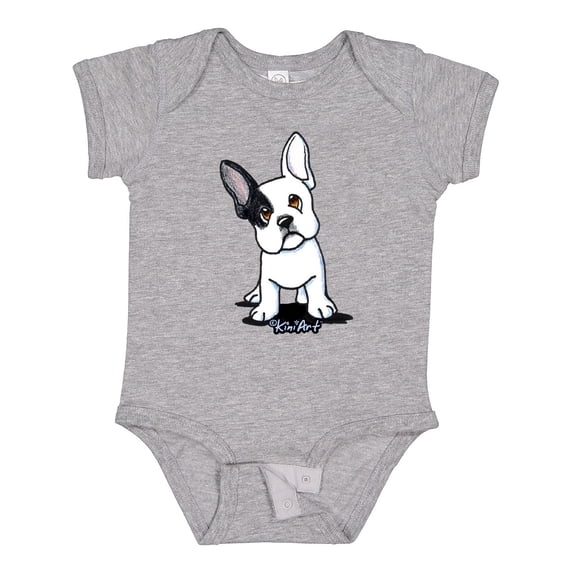Inktastic B/W Frenchie (Darks) Boys or Girls Baby Bodysuit