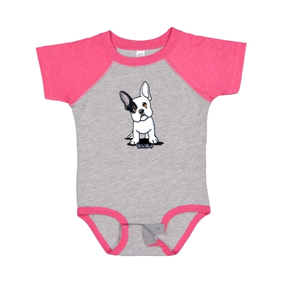 Inktastic B/W Frenchie (Darks) Boys or Girls Baby Bodysuit