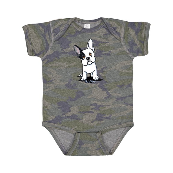 Inktastic B/W Frenchie (Darks) Boys or Girls Baby Bodysuit