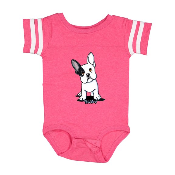 Inktastic B/W Frenchie (Darks) Boys or Girls Baby Bodysuit