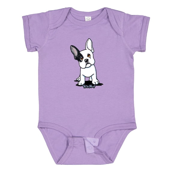 Inktastic B/W Frenchie (Darks) Boys or Girls Baby Bodysuit