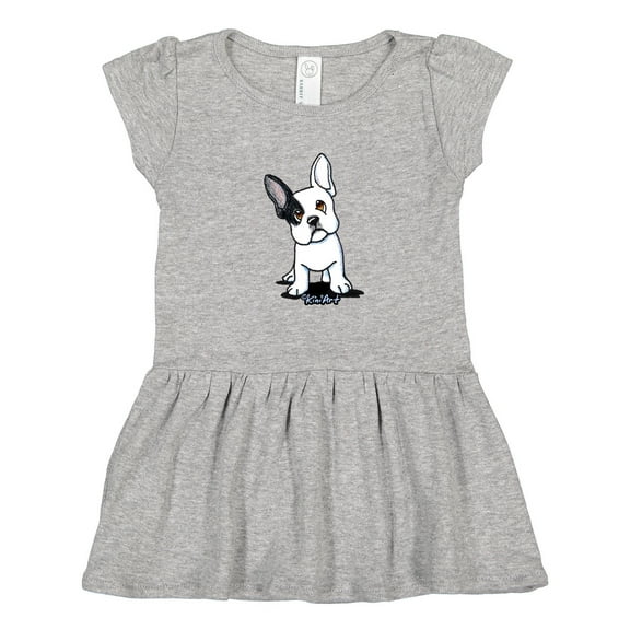 Inktastic B/W Frenchie (Darks) Girls Toddler Dress
