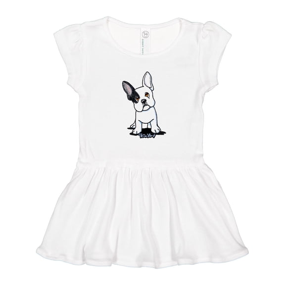 Inktastic B/W Frenchie (Darks) Girls Toddler Dress