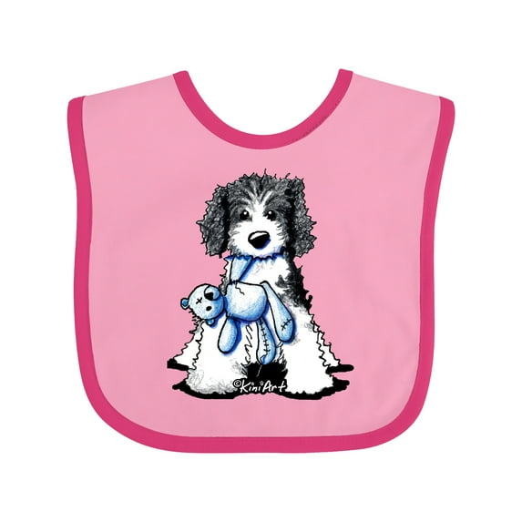 Inktastic B/w Parti Doodle Dog Boys or Girls Baby Bib
