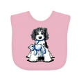 thumbnail image 1 of Inktastic B/w Parti Doodle Dog Boys or Girls Baby Bib, 1 of 4