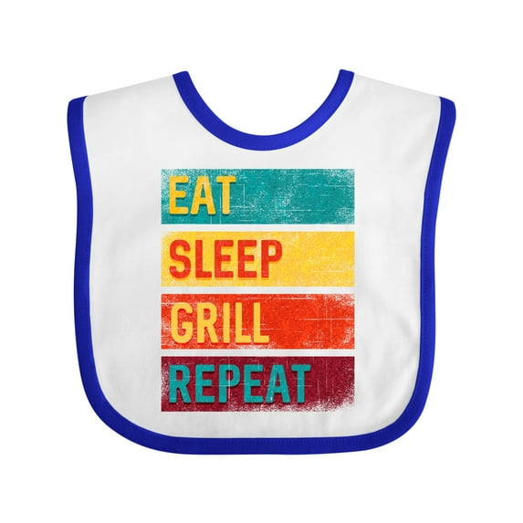 Inktastic BBQ Grilling Eat Sleep Grill Repeat Boys or Girls Baby Bib