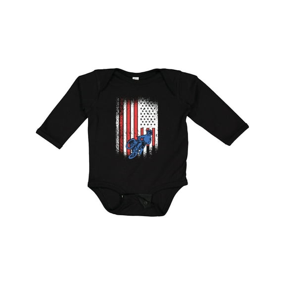 Inktastic BMX Motocross Biking Boys Long Sleeve Baby Bodysuit
