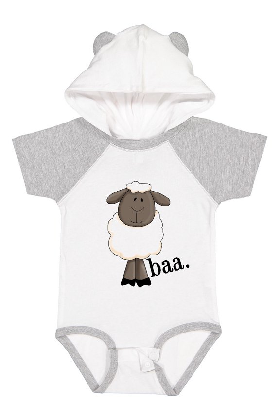 Baa. Cute Sheep Design Boys or Girls Baby Bodysuit