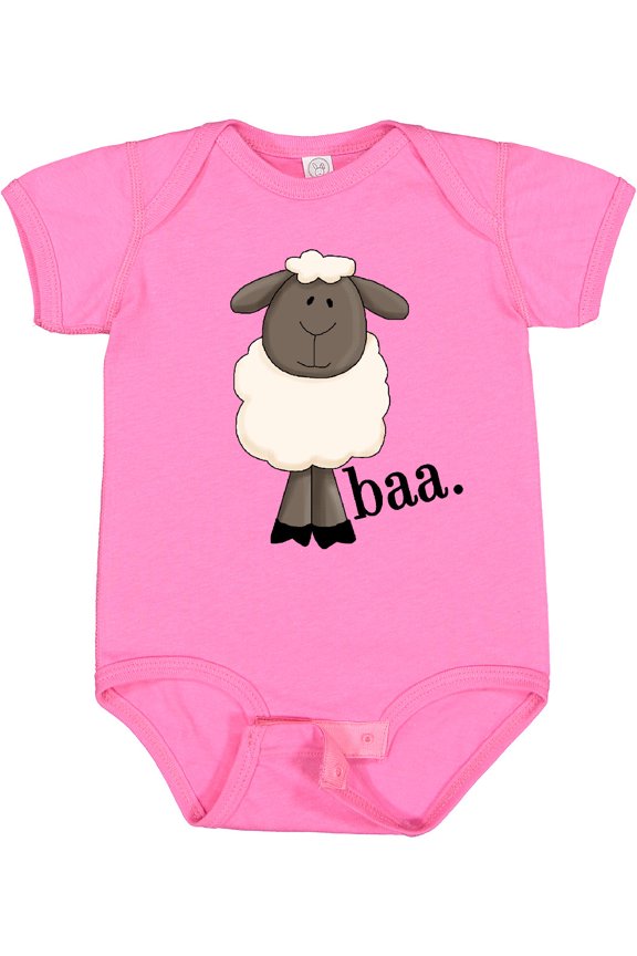 Baa. Cute Sheep Design Boys or Girls Baby Bodysuit