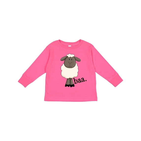 Inktastic Baa. Cute Sheep Design Boys or Girls Long Sleeve Toddler T-Shirt
