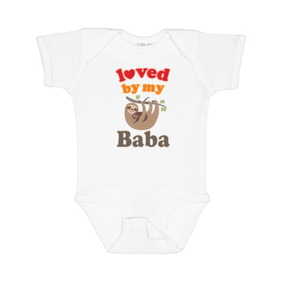 Inktastic Baba Grandma Loves Me Sloth Boys or Girls Baby Bodysuit