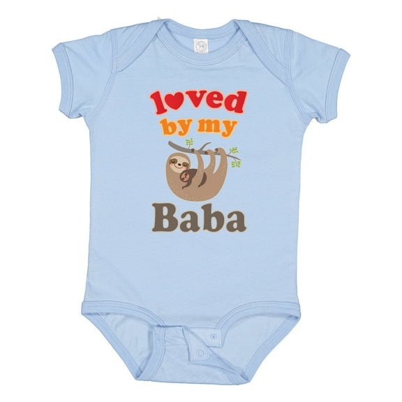 Inktastic Baba Grandma Loves Me Sloth Boys or Girls Baby Bodysuit