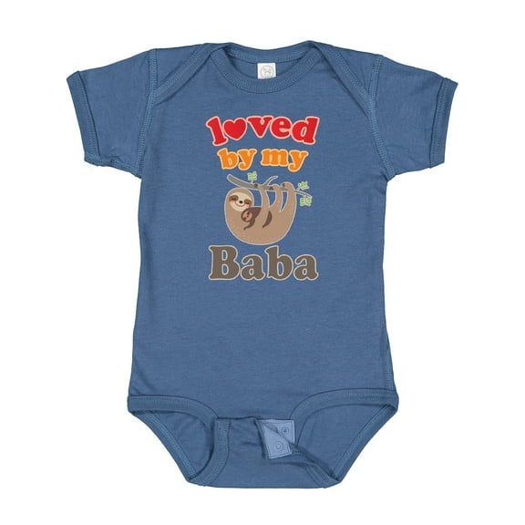Inktastic Baba Grandma Loves Me Sloth Boys or Girls Baby Bodysuit