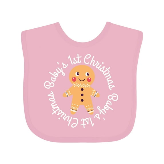 Inktastic Baby 1st Christmas Gingerbread Man Boys or Girls Baby Bib