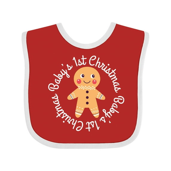 Inktastic Baby 1st Christmas Gingerbread Man Boys or Girls Baby Bib
