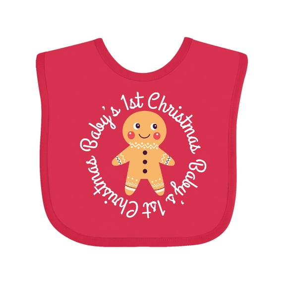 Inktastic Baby 1st Christmas Gingerbread Man Boys or Girls Baby Bib