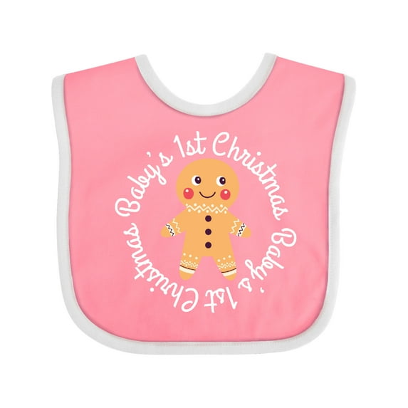 Inktastic Baby 1st Christmas Gingerbread Man Boys or Girls Baby Bib