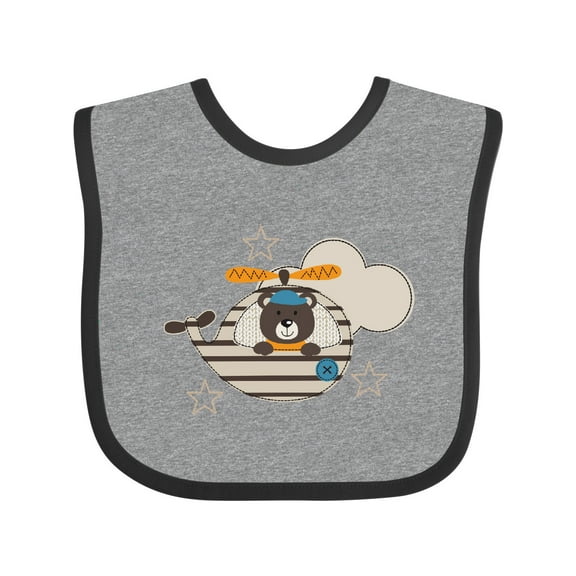 Inktastic Baby Bear Helicopter Boy Boys Baby Bib