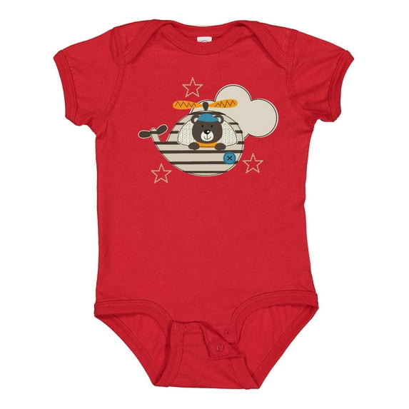Inktastic Baby Bear Helicopter Boy Boys Baby Bodysuit