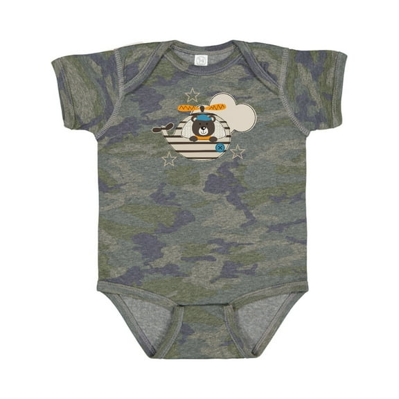 Inktastic Baby Bear Helicopter Boy Boys Baby Bodysuit