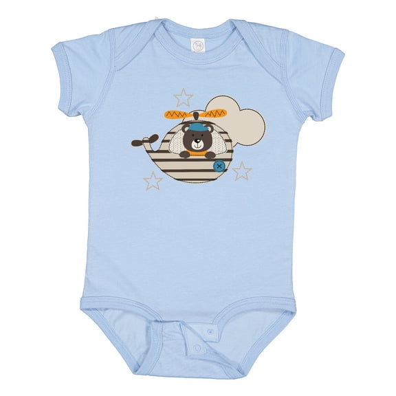 Inktastic Baby Bear Helicopter Boy Boys Baby Bodysuit