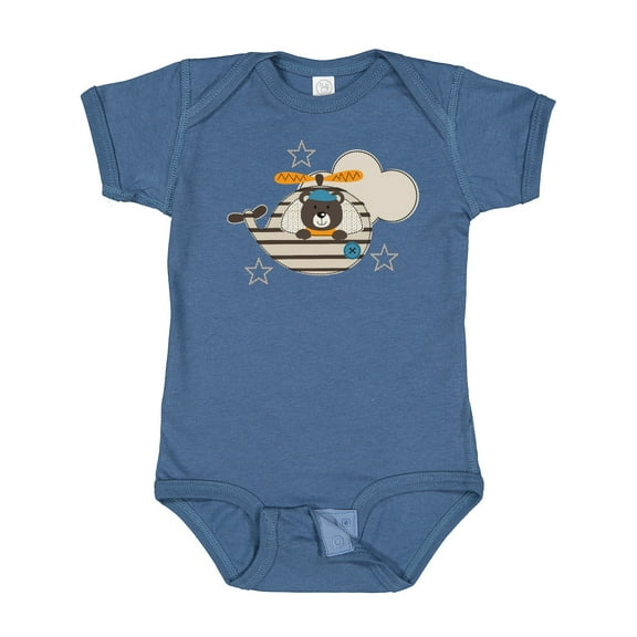 Inktastic Baby Bear Helicopter Boy Boys Baby Bodysuit
