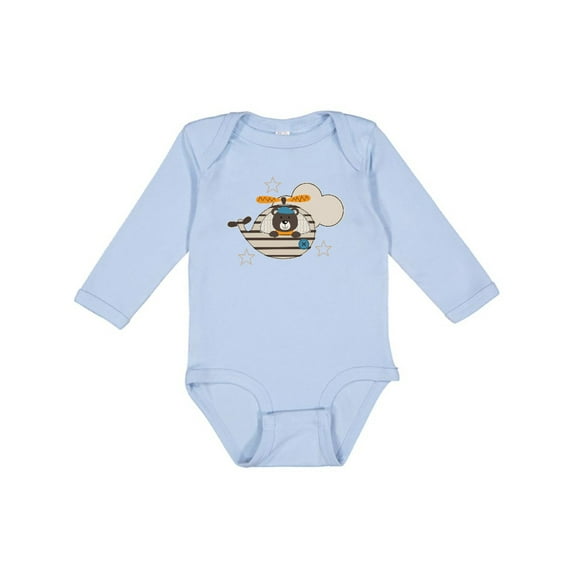 Inktastic Baby Bear Helicopter Boy Boys Long Sleeve Baby Bodysuit