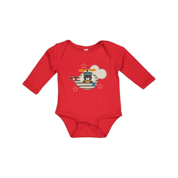 Inktastic Baby Bear Helicopter Boy Boys Long Sleeve Baby Bodysuit