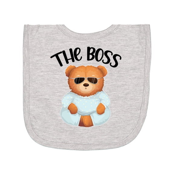 Inktastic Baby Boy Funny the Boss Newborn Bib