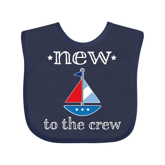 Inktastic Baby Boy New to the Crew Sailboat Boys or Girls Baby Bib