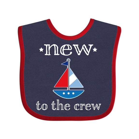 Inktastic Baby Boy New to the Crew Sailboat Boys or Girls Baby Bib