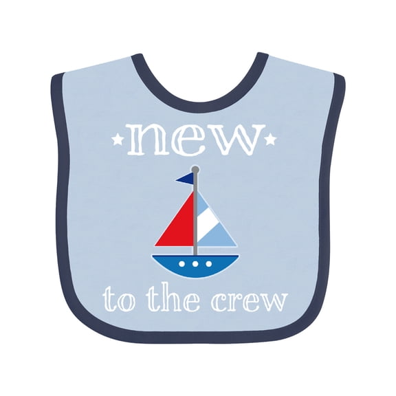 Inktastic Baby Boy New to the Crew Sailboat Boys or Girls Baby Bib