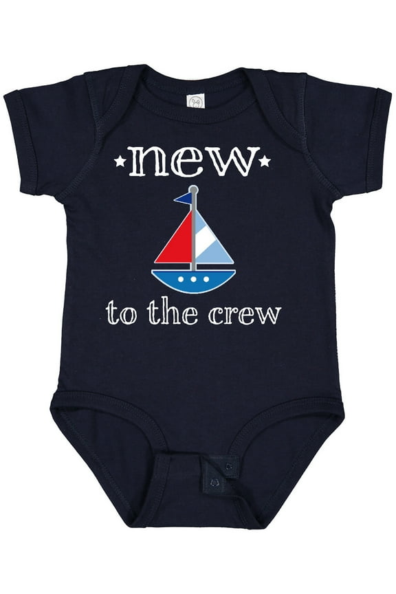 Baby Boy New to the Crew Sailboat Boys or Girls Baby Bodysuit
