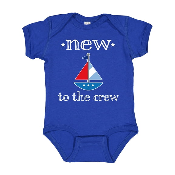 Inktastic Baby Boy New to the Crew Sailboat Boys or Girls Baby Bodysuit