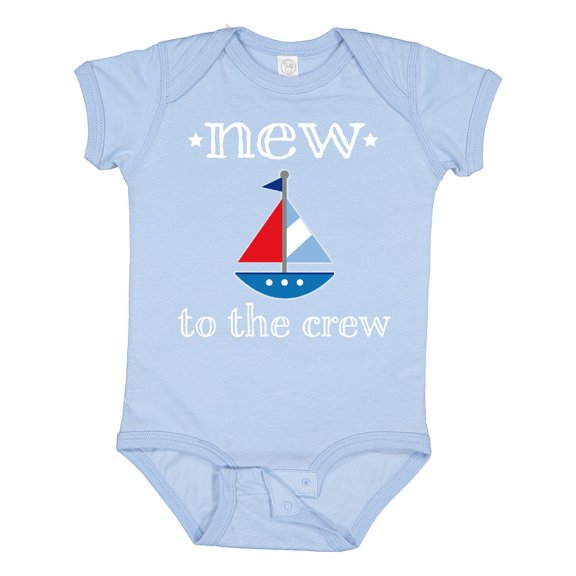 Inktastic Baby Boy New to the Crew Sailboat Boys or Girls Baby Bodysuit