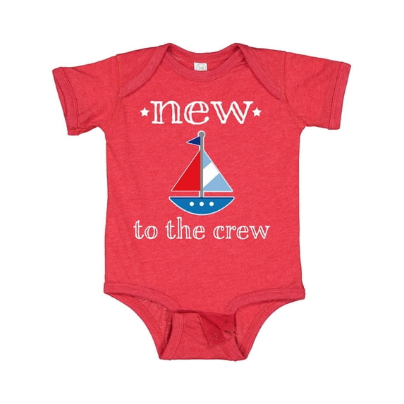 Inktastic Baby Boy New to the Crew Sailboat Boys or Girls Baby Bodysuit