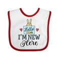 thumbnail image 1 of Inktastic Baby Bunny Rabbit I'm New Here Boys or Girls Baby Bib, 1 of 4