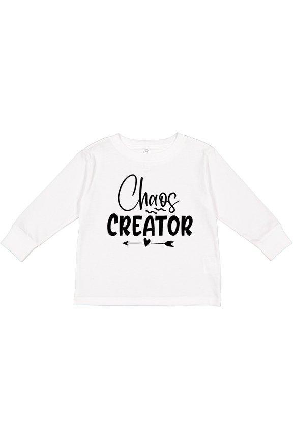 Baby Chaos Creator Design with Heart Arrow Boys or Girls Long Sleeve Toddler T-Shirt