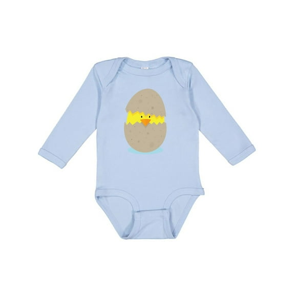 Inktastic Baby Chick in Egg Boys or Girls Long Sleeve Baby Bodysuit