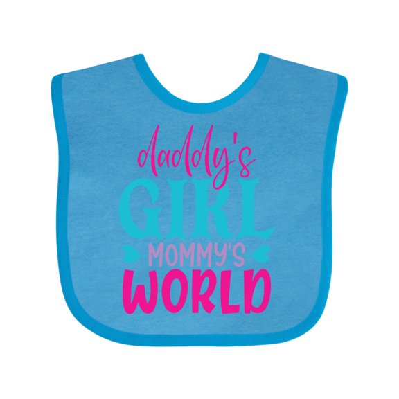 Inktastic Baby Daddy's Girl Mommy's World Cute Design Girls Baby Bib
