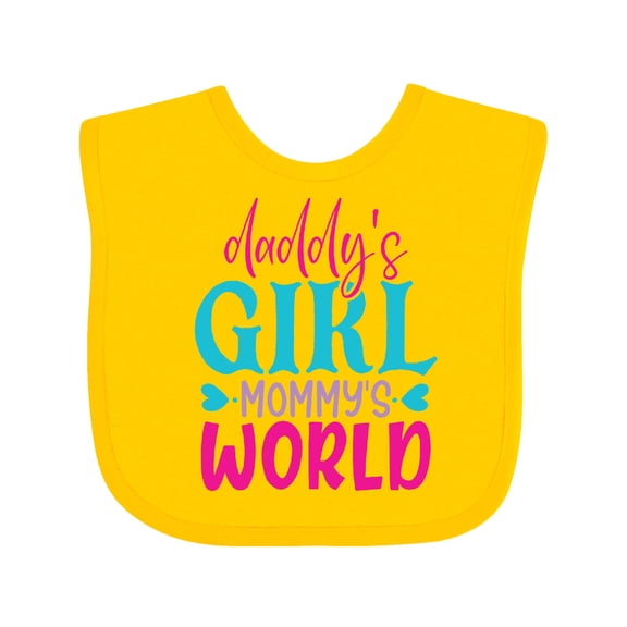 Inktastic Baby Daddy's Girl Mommy's World Cute Design Girls Baby Bib