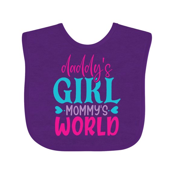 Inktastic Baby Daddy's Girl Mommy's World Cute Design Girls Baby Bib