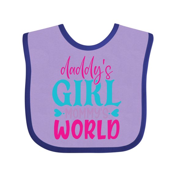 Inktastic Baby Daddy's Girl Mommy's World Cute Design Girls Baby Bib