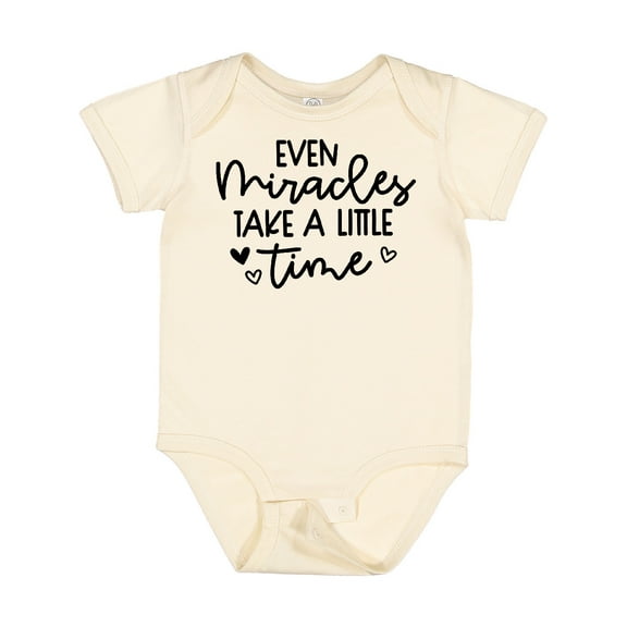 Inktastic Baby Even Miracles Take a Little Time Boys or Girls Baby Bodysuit