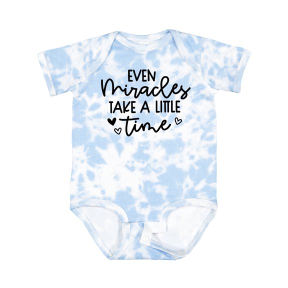 Inktastic Baby Even Miracles Take a Little Time Boys or Girls Baby Bodysuit
