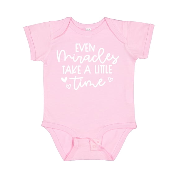Inktastic Baby Even Miracles Take a Little Time Boys or Girls Baby Bodysuit