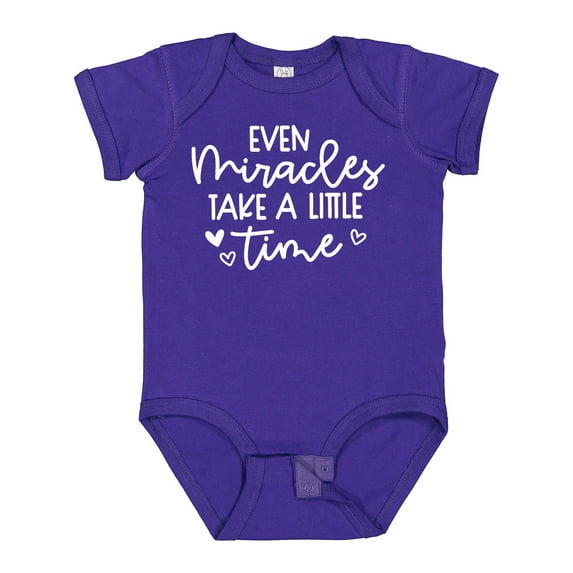 Inktastic Baby Even Miracles Take a Little Time Boys or Girls Baby Bodysuit