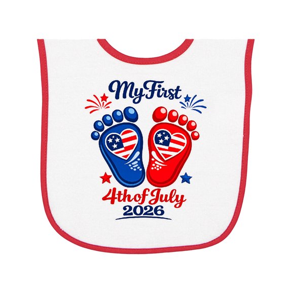 Inktastic Baby First 4th July Baby Terry Cloth Bib